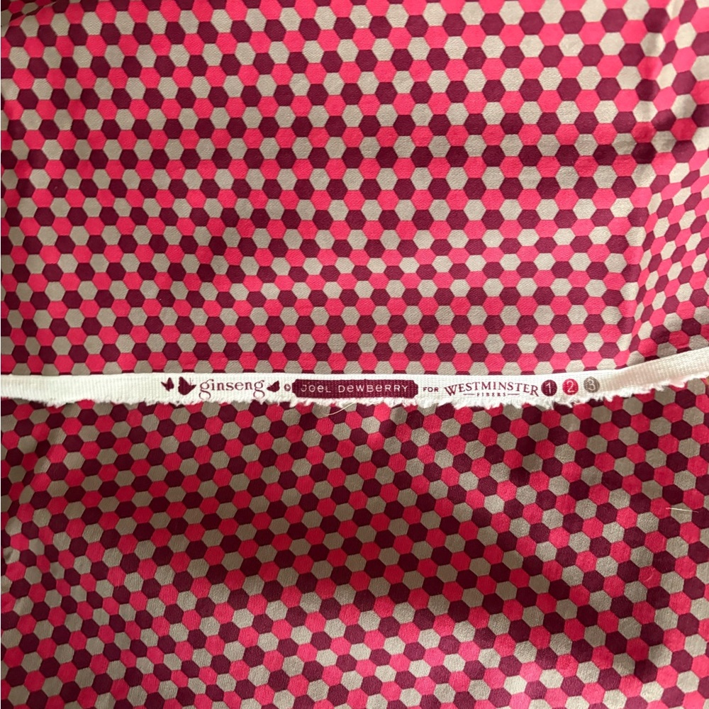 Joel Dewberry for Westminster Ginseng Fabric - Pink & Green Geometric 1 Yard